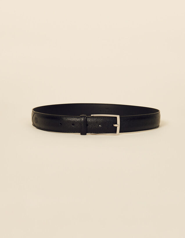 Saffiano Leather Belt : Belts color Black
