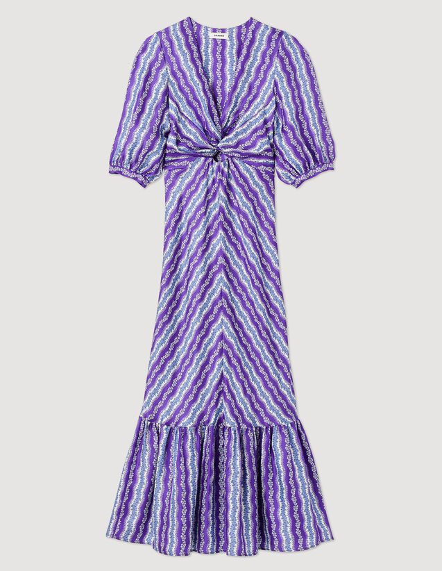 Floral Twisted Dress : Dresses color Purple / Blu