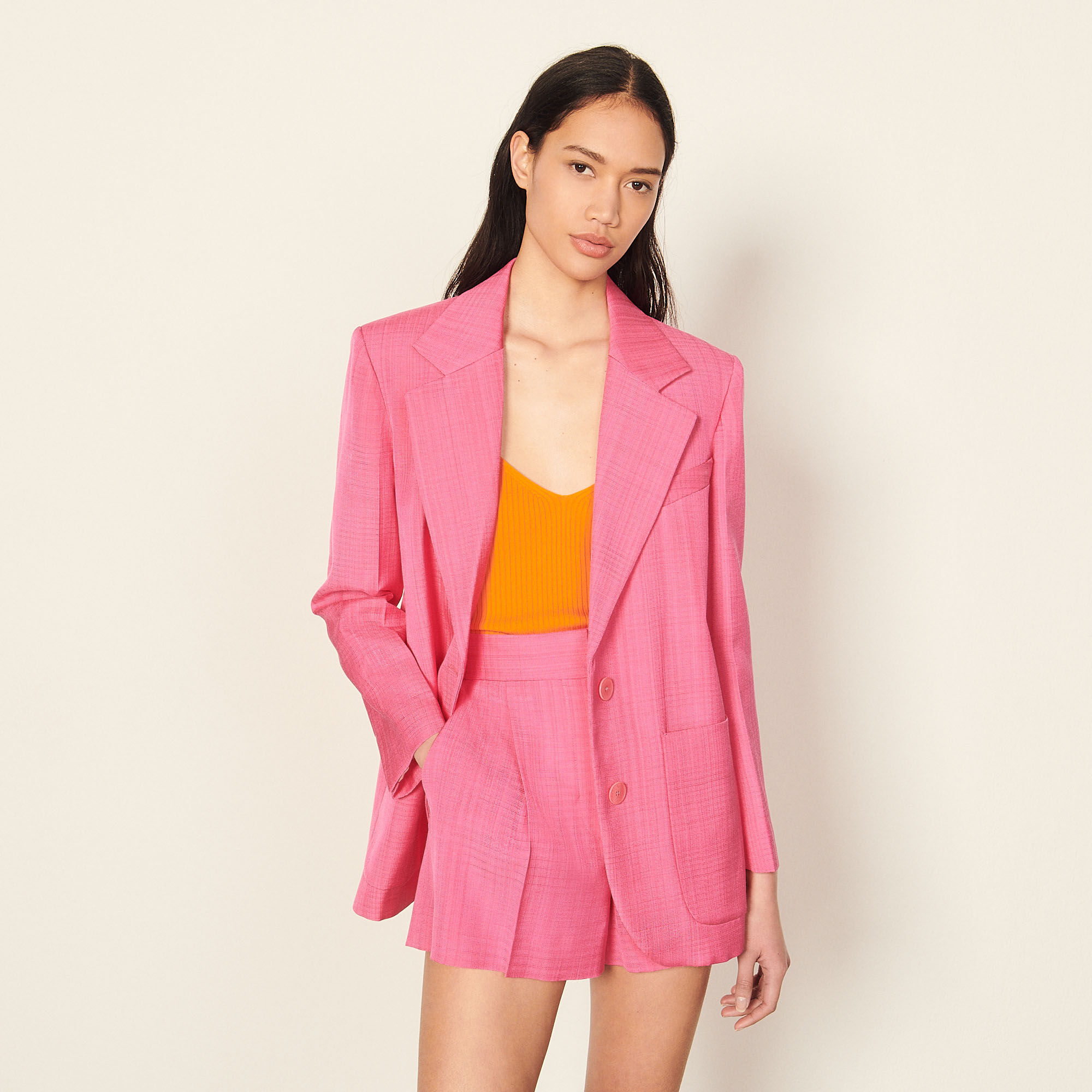 Sandro pink blazer sales