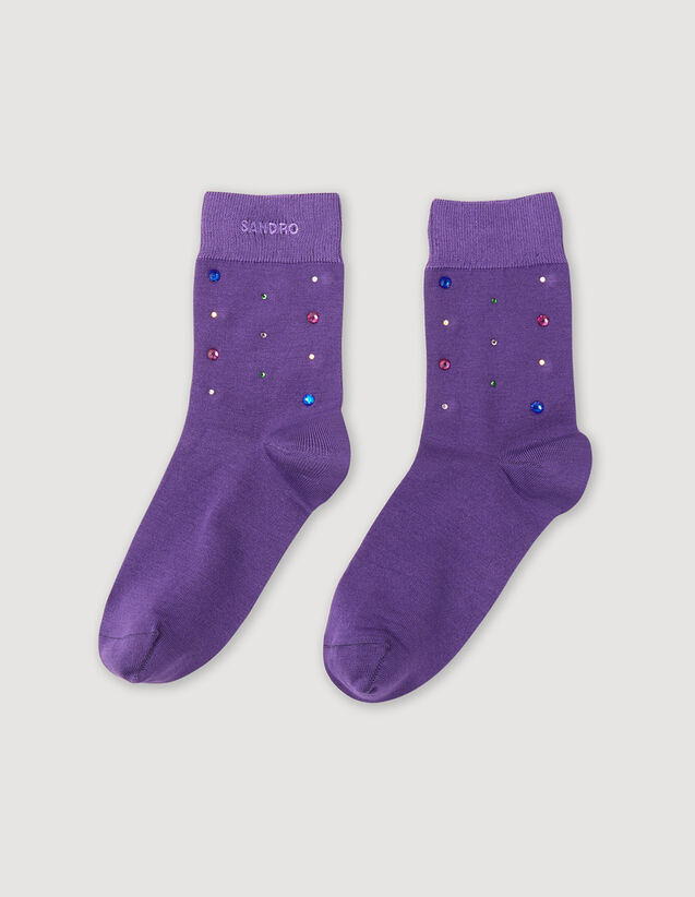 Rhinestone Socks : Socks color Ecru