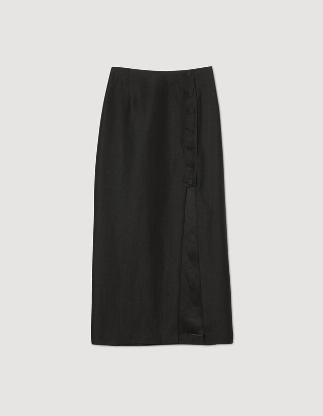 Slit Midi Skirt : Skirts & Shorts color Black