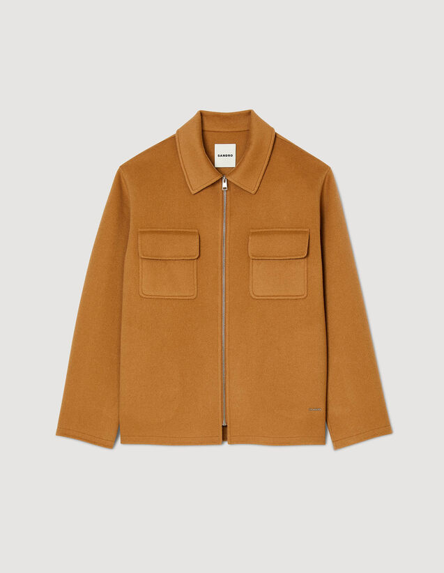 Zipped Overshirt : Trench coats & Coats color Camel
