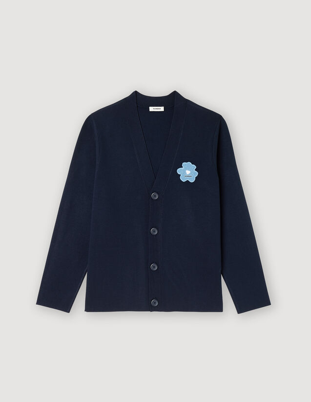 Flower Patch Cardigan : Sweaters & Cardigans color Navy Blue
