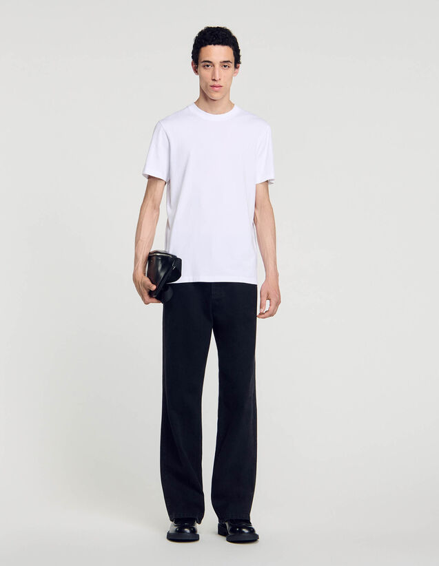 Cotton T-Shirt - SHPTS01455 | sandro-paris.com Cotton T-Shirt : T-shirts & Polo shirts color white