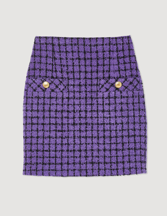 Short Tweed Skirt : Skirts & Shorts color Purple / Black