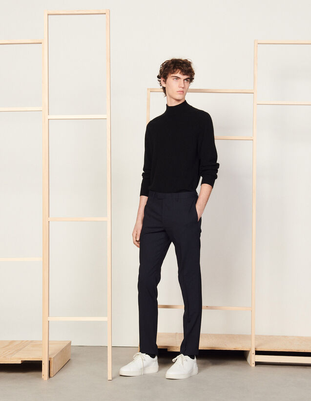 Classic Wool Suit Trousers - SHPPA00263 | sandro-paris.com Classic Wool Suit Trousers : Suits & Tuxedos color Navy Blue