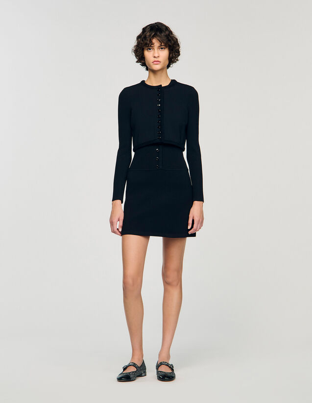 Cropped Cardigan - SFPCA01279 | sandro-paris.com Cropped Cardigan : Sweaters & Cardigans color Black