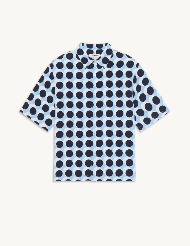 Printed Floaty Shirt : Shirts color Blue pop dots print