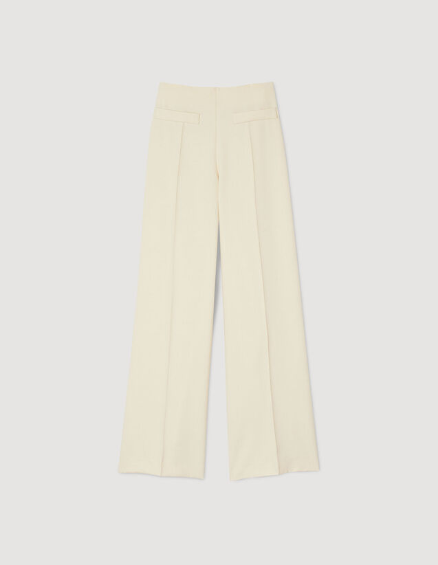 Wide-Leg Trousers With Darts : Pants color Ecru