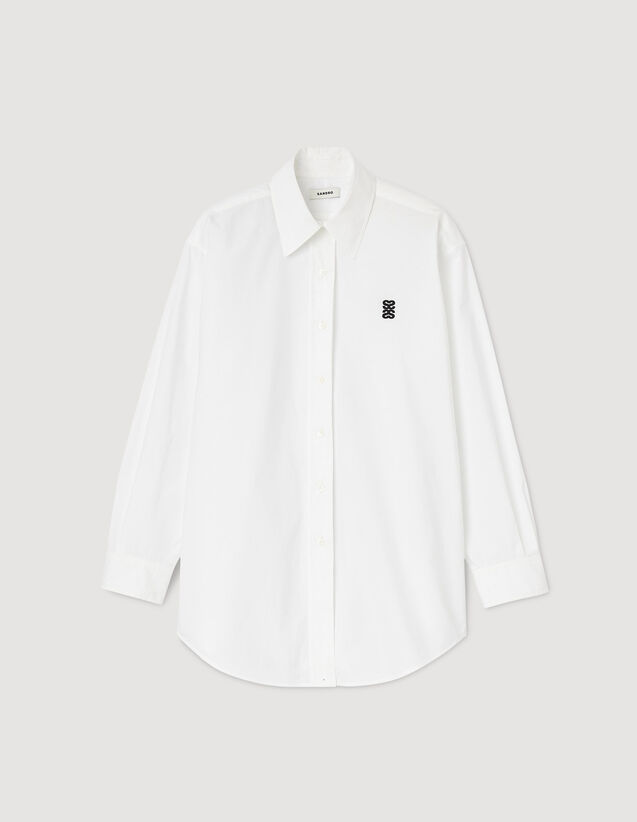 Oversized Cotton Shirt : Shirts color white