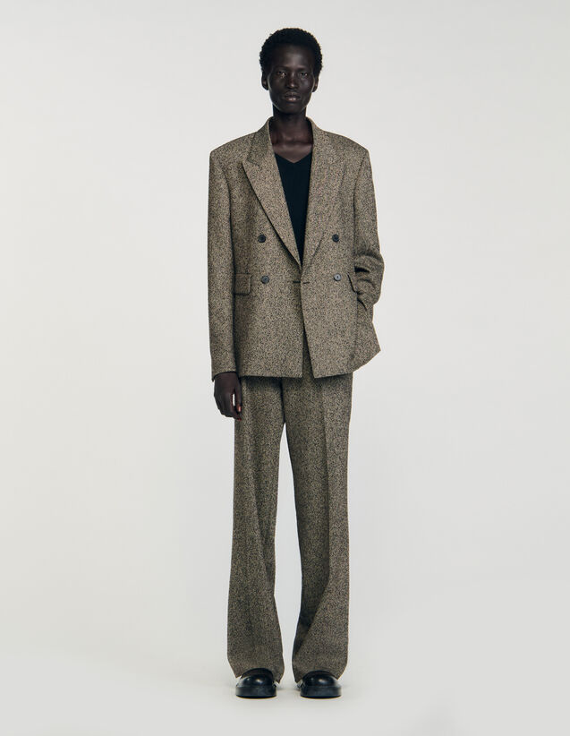 Double-Breasted Suit Jacket - SHPVE01173 | sandro-paris.com Double-Breasted Suit Jacket : Suits & Tuxedos color String chine