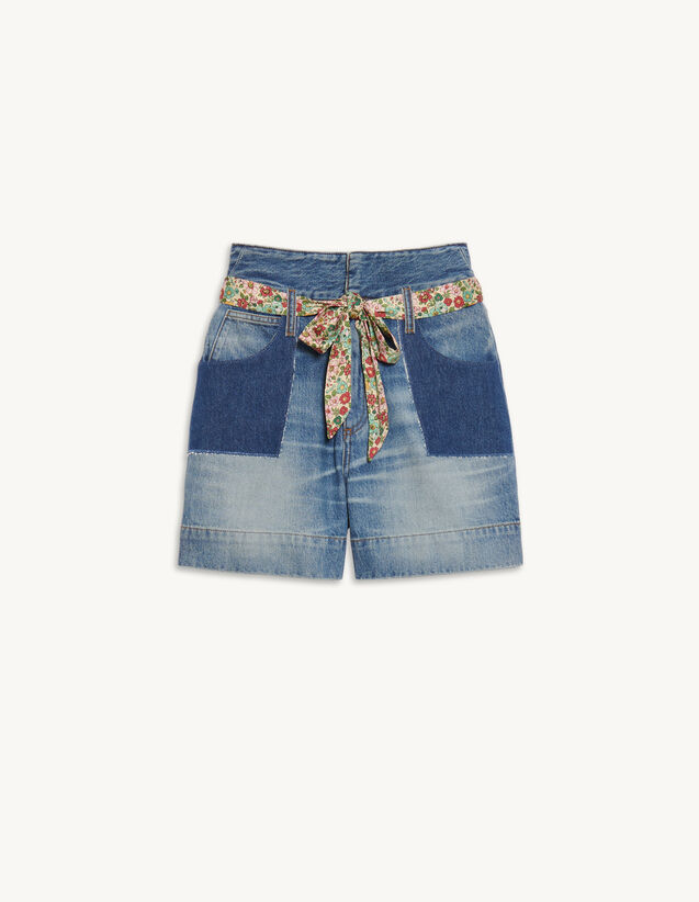 Faded Denim Shorts : Skirts & Shorts color Blue Jean