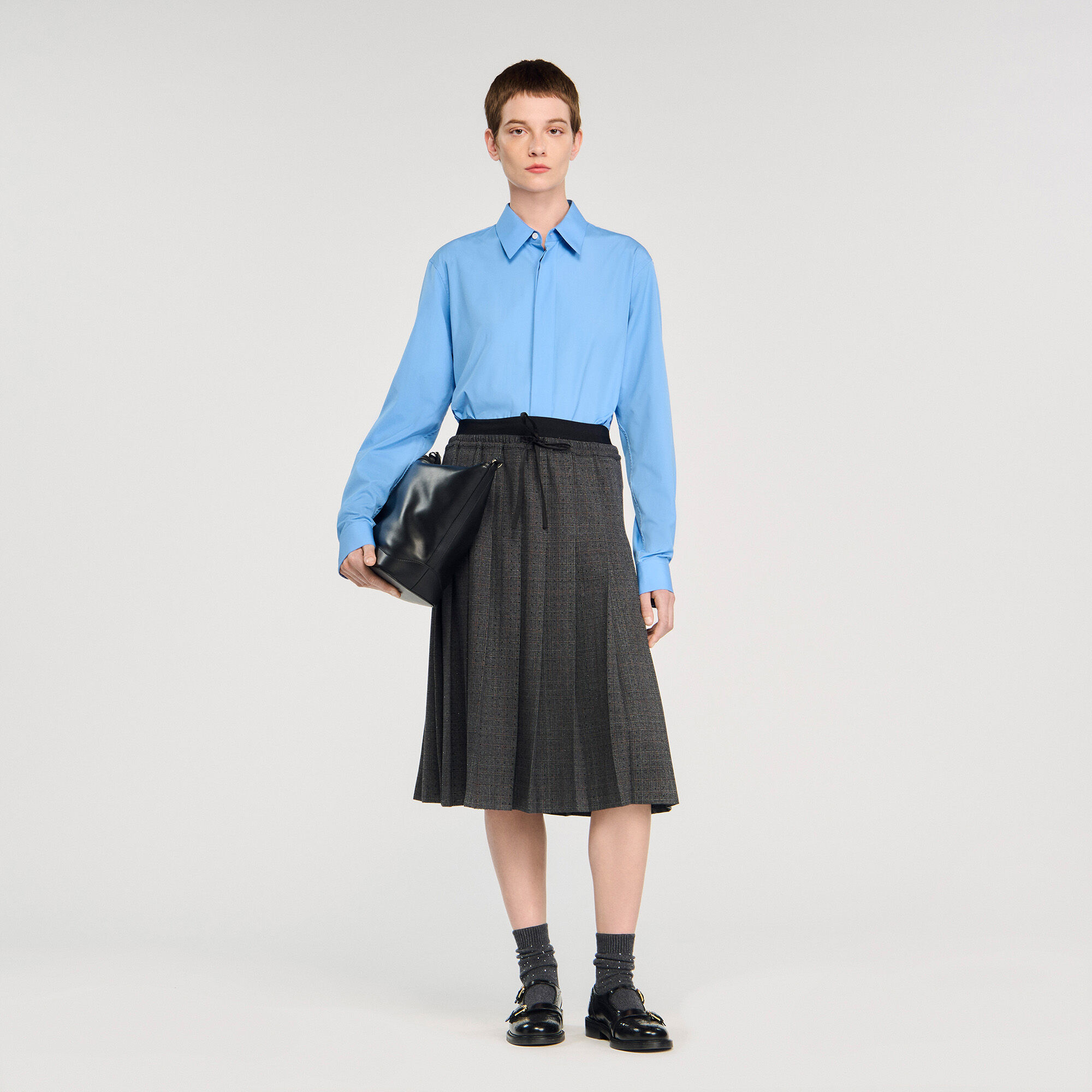 【PORTERNA】Tenue Ple Long Skirt Women's pleated long skirt with sport band detail IKKS