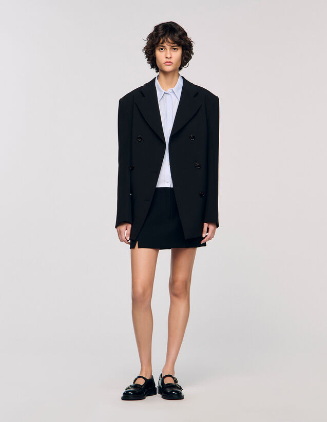 Crossed Tailored Jacket - SFPVE01220 | sandro-paris.com Crossed Tailored Jacket : Blazers & Jackets color Black