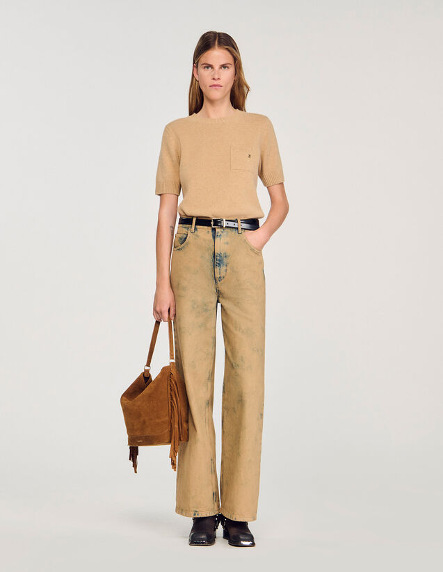 Short-Sleeve Jumper - SFPPU02678 | sandro-paris.com Short-Sleeve Jumper : Sweaters & Cardigans color Camel