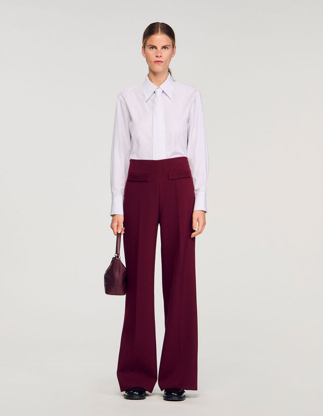 Wide-Leg Trousers - SFPPA01799 | sandro-paris.com Wide-Leg Trousers : Pants color Bordeaux