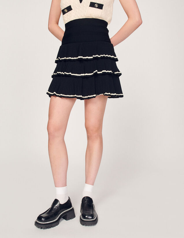 Ruffled Knit Skirt : Skirts & Shorts color Black