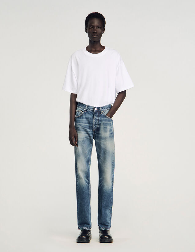 Regular Faded Jeans - SHPJE00759 | sandro-paris.com Regular Faded Jeans : Jeans color Blue Vintage - Denim