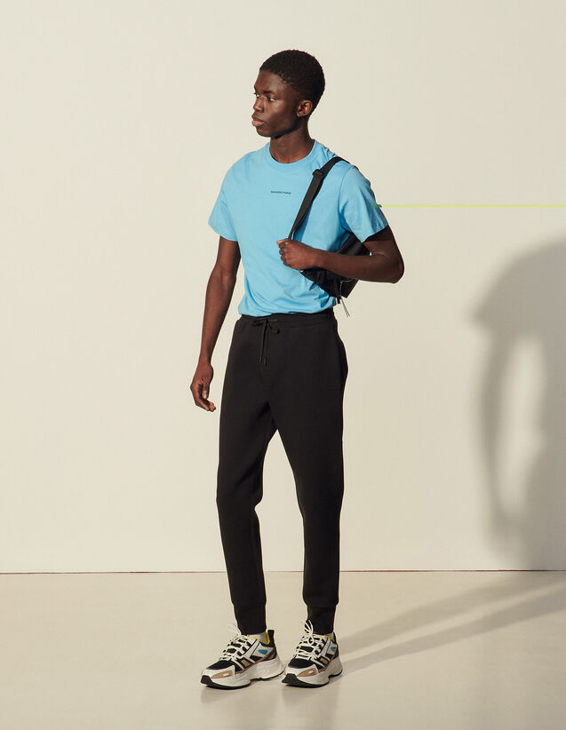 Technical Fabric Jogging Bottoms : Pants & Shorts color Black