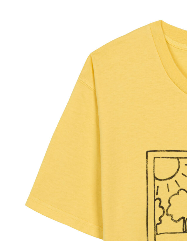 Printed Cotton T-Shirt : Sandro x Mr. Men & Little Miss color Light Yellow