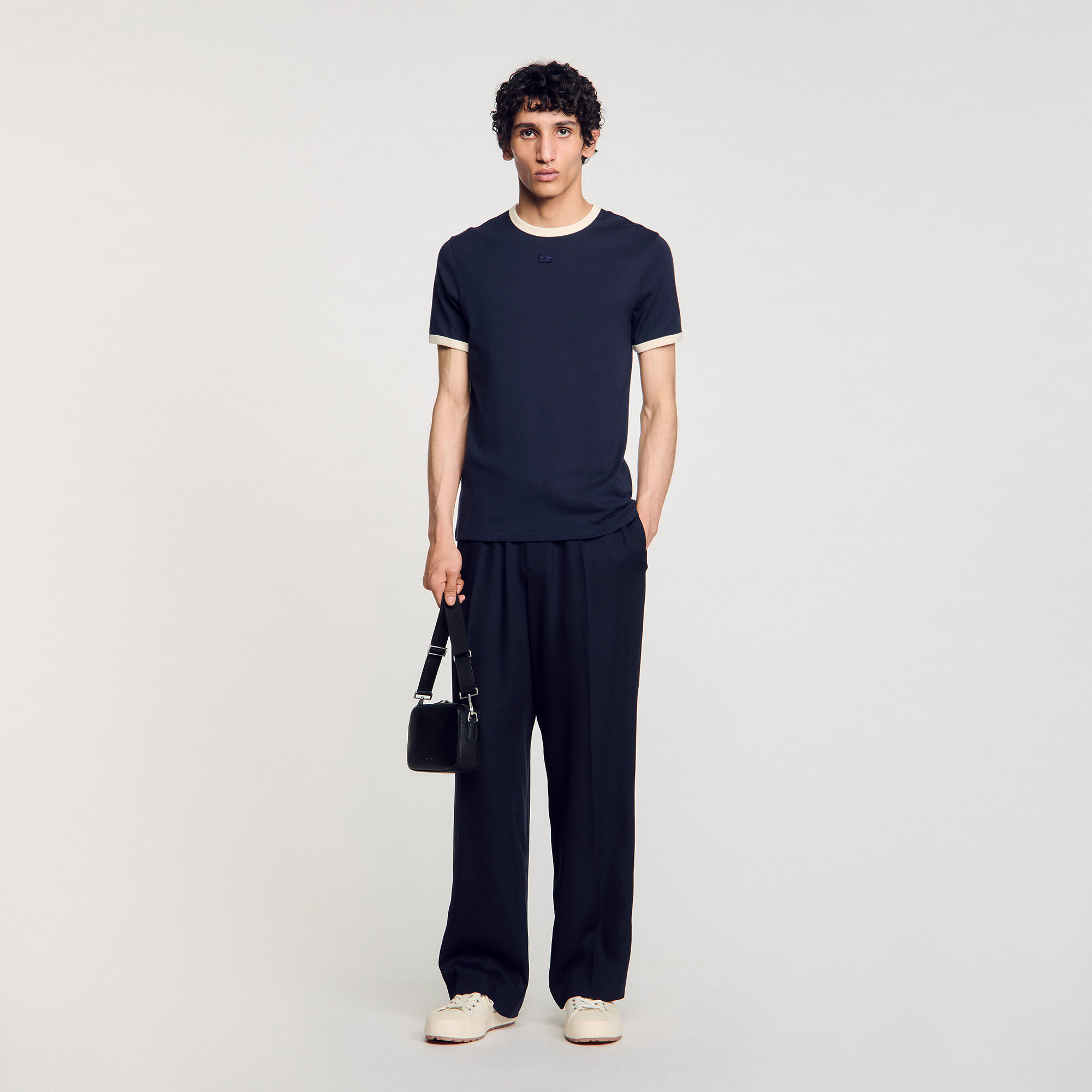 Two-Tone Patch T-Shirt : T-shirts & Polo shirts color Navy Blue