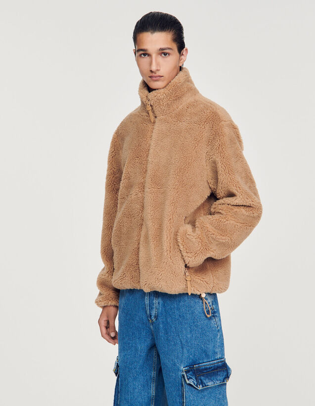 Fleece Jacket : Trench coats & Coats color Camel