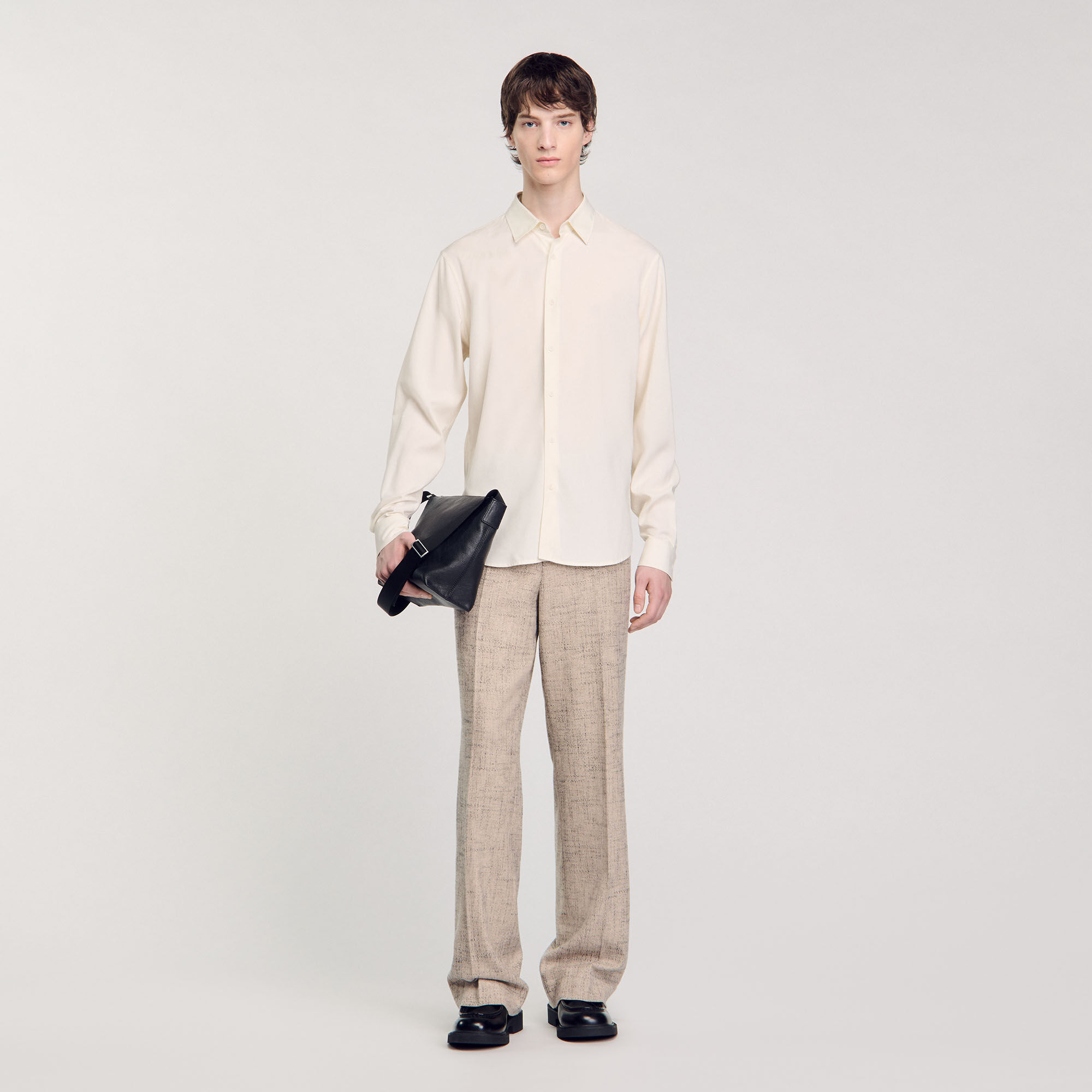 Long-Sleeved Loose-Fit Shirt : Shirts color white