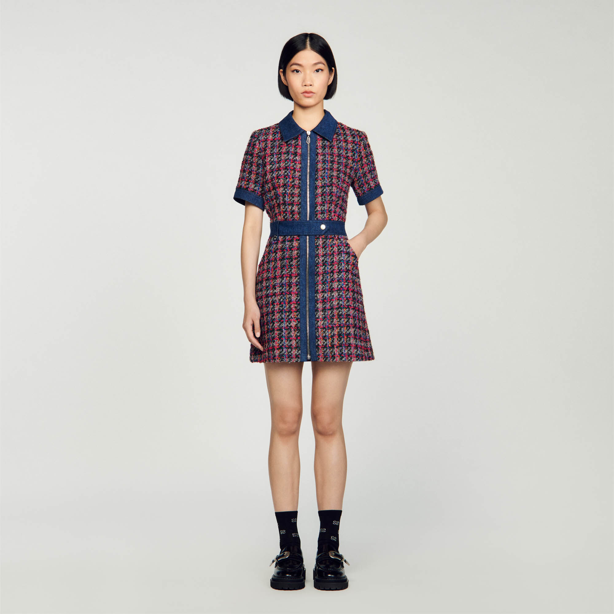 Coat Dress : Dresses&nbsp; color Grey / Pink