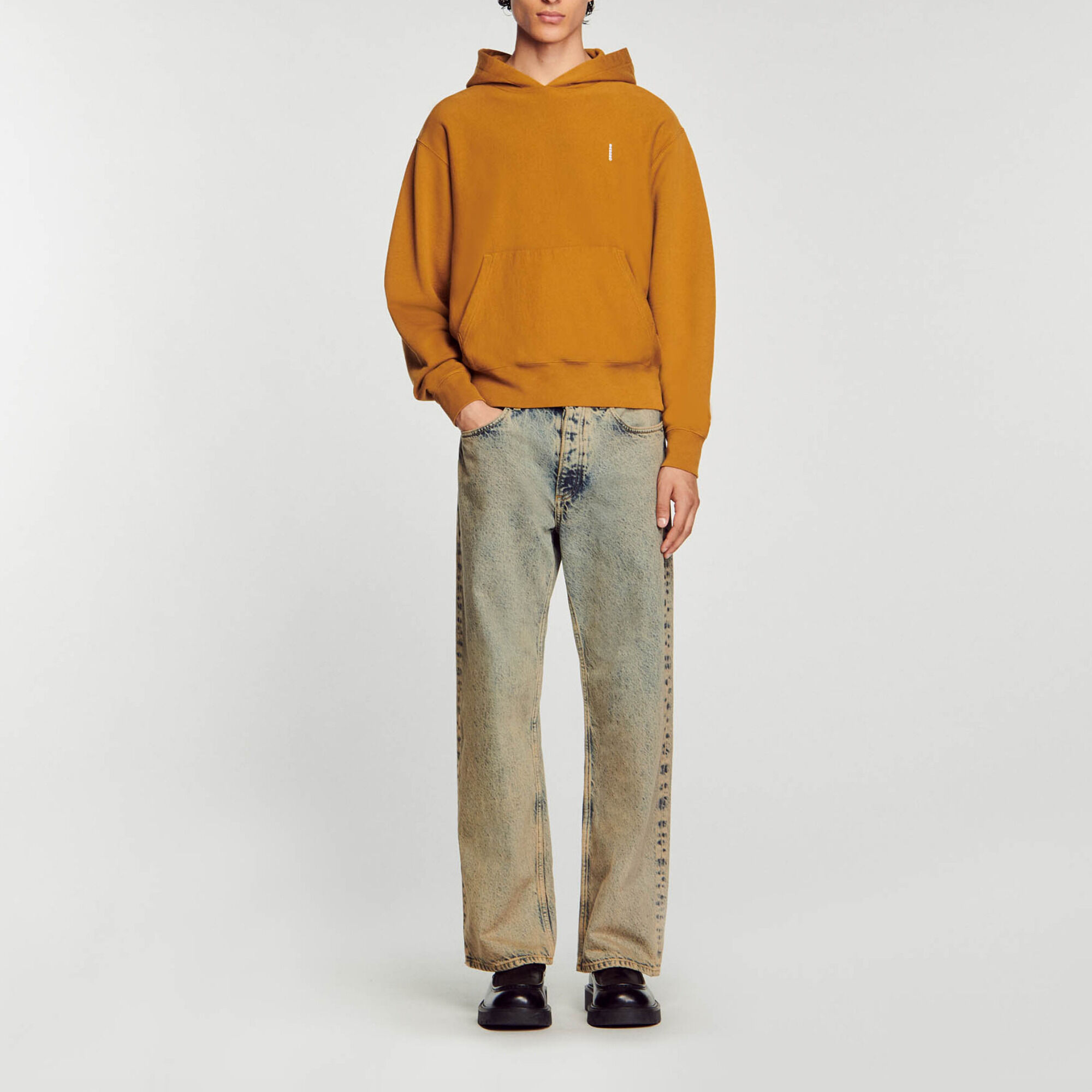 Fleece Hoodie : Sweaters & Cardigans color Bronze