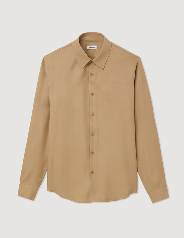 Flowing Long-Sleeved Shirt : Shirts color Beige