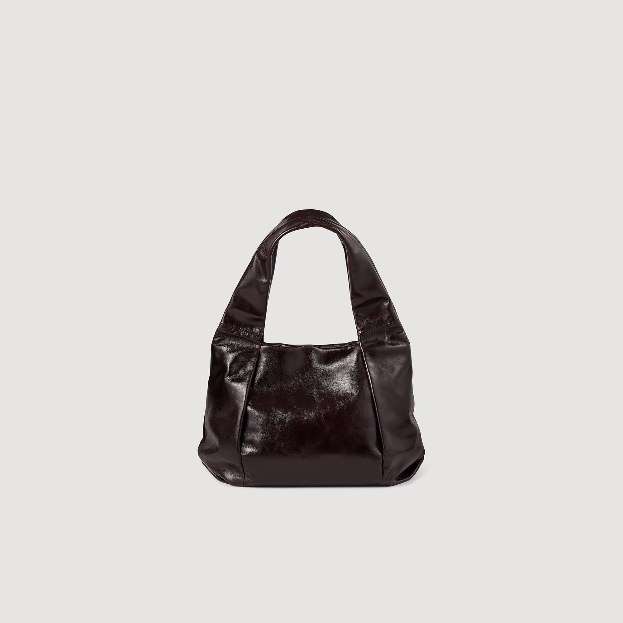 Small Shiny Leather Bag : Bags&nbsp; color Bordeaux