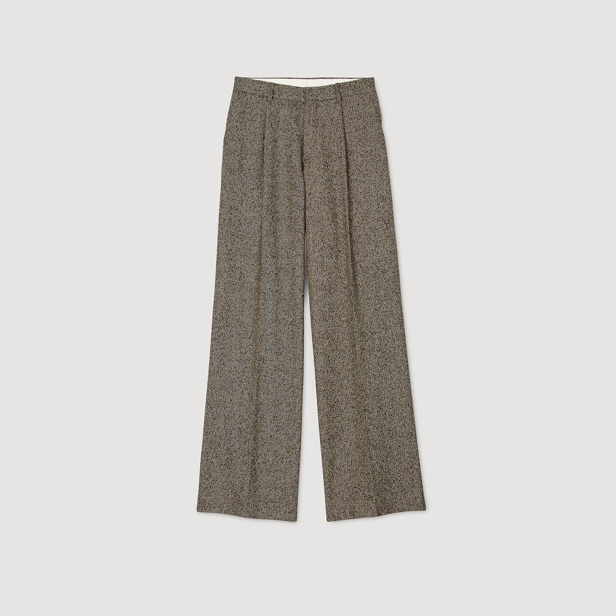 Wide-Leg Suit Trousers : Suits & Tuxedos color String chine