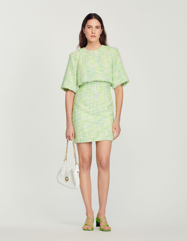 Short Tweed Dress : Dresses color Vert fluo