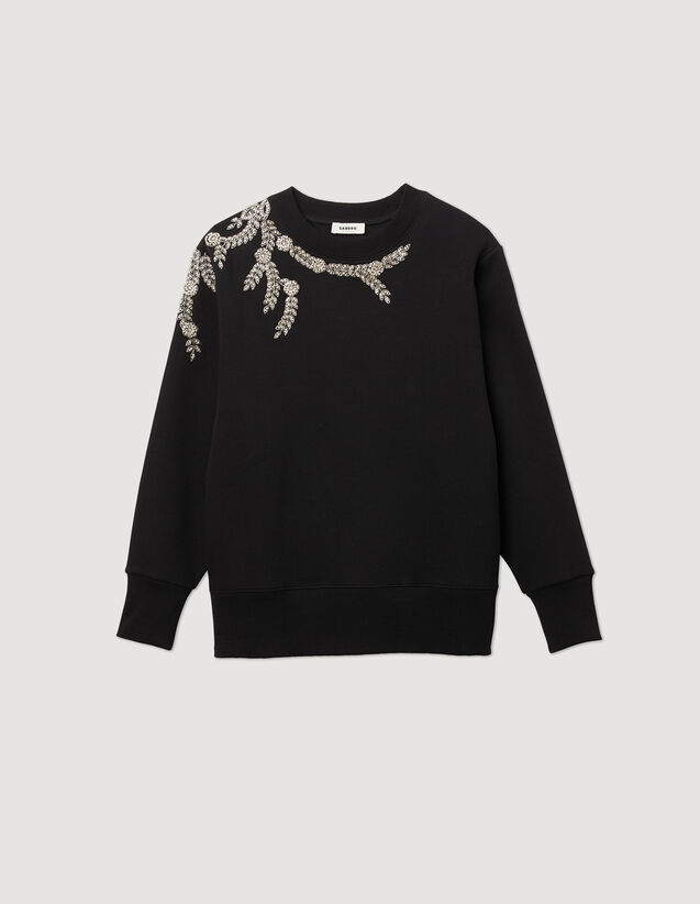 Embellished Sweatshirt : Tops color Black