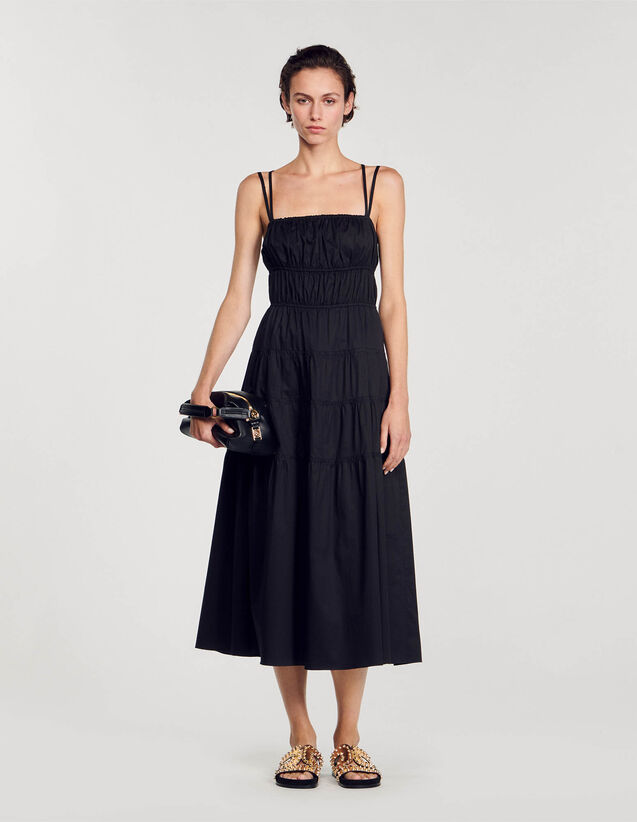 Ruched Midi Dress : Dresses color Black