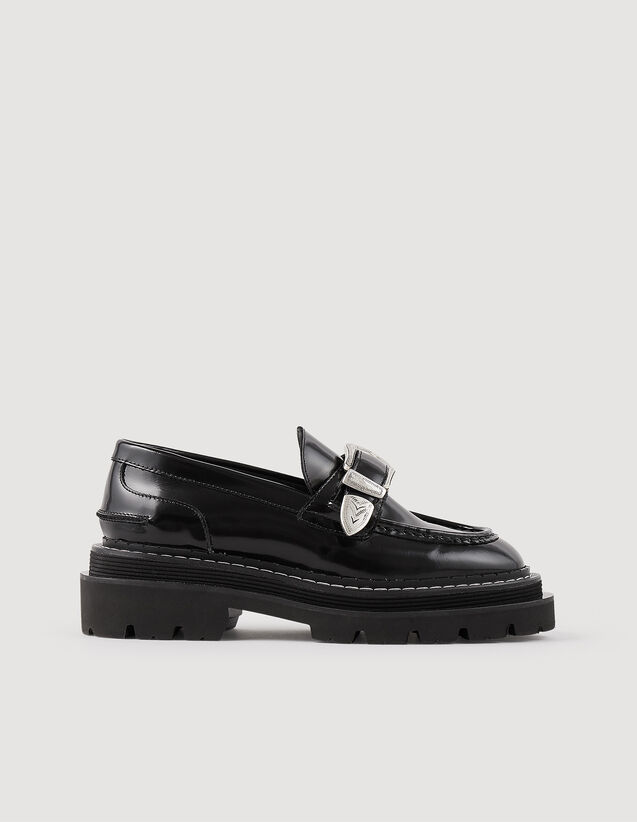 Leather Loafers : Loafers color Black