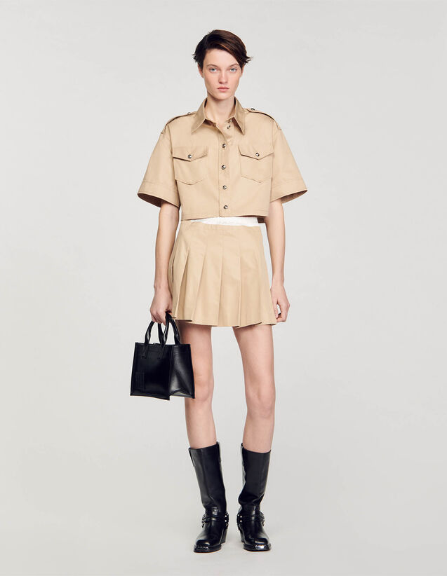 Officer'S Cropped Shirt : Shirts color Beige