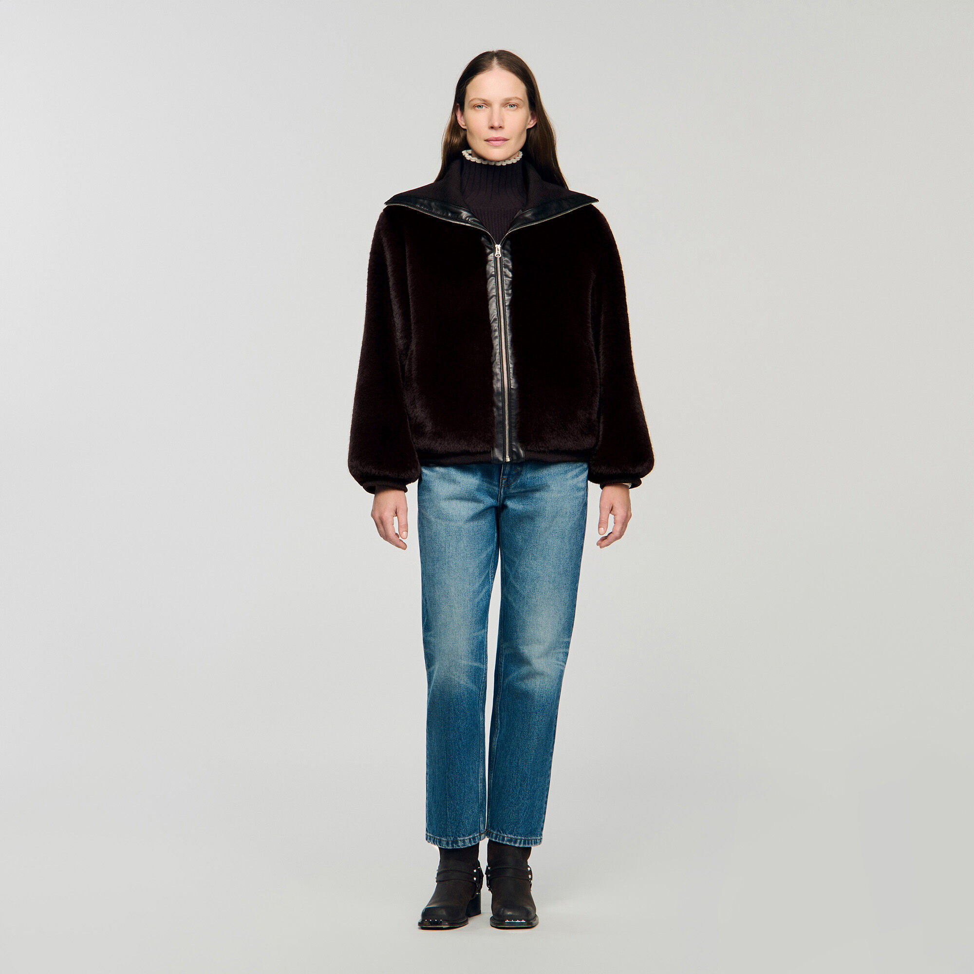 Short Faux Fur Coat - Coats - Sandro-paris.com