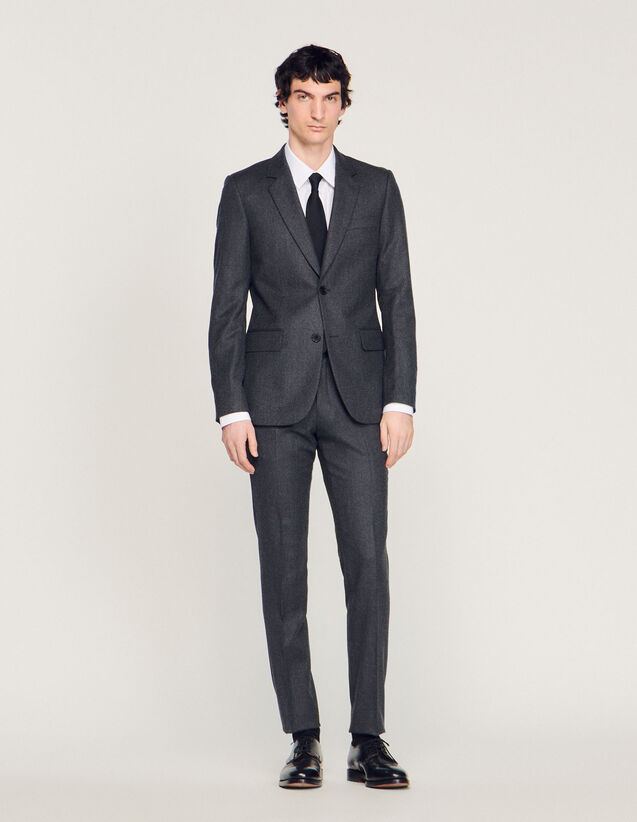 Flannel Suit Jacket : Suits & Tuxedos color Grey