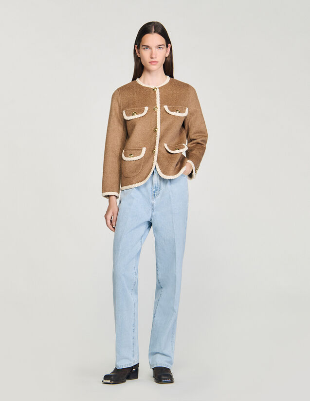 Double-Faced Jacket - SFPOU00703 | sandro-paris.com Double-Faced Jacket : Coats color Bordeaux