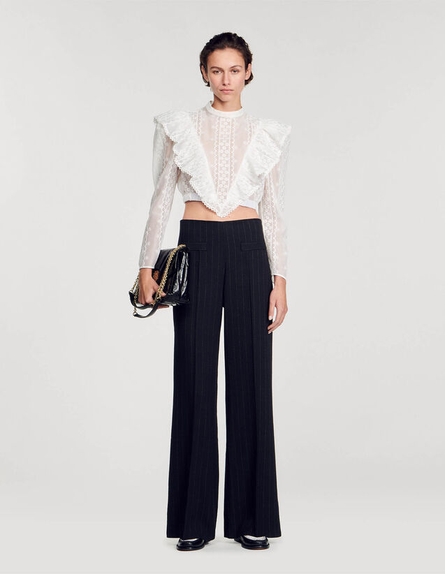 Wide-Leg Trousers : View all color Black