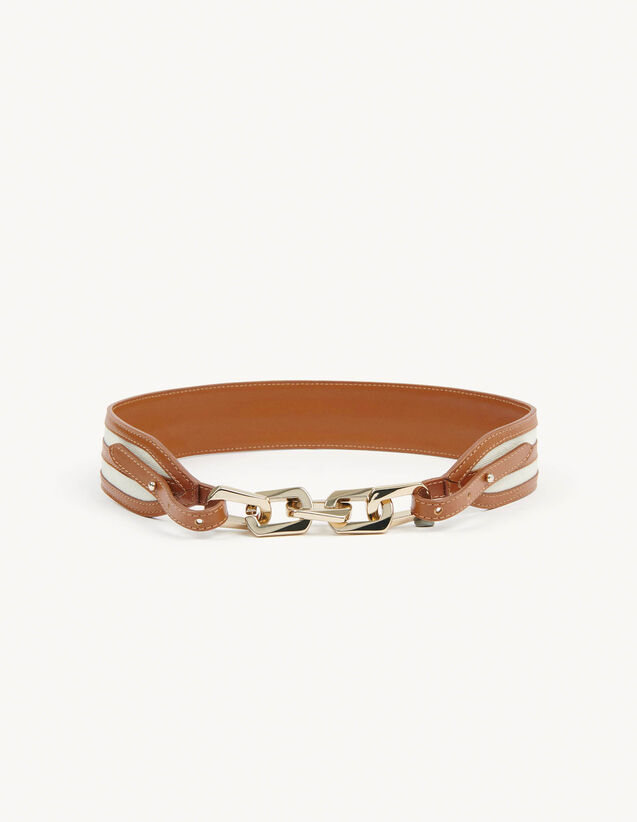 Belt With Chain : Belts color Ecru / Brown