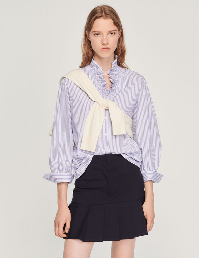 Striped Shirt With A Fancy Collar : Shirts color Blu / White