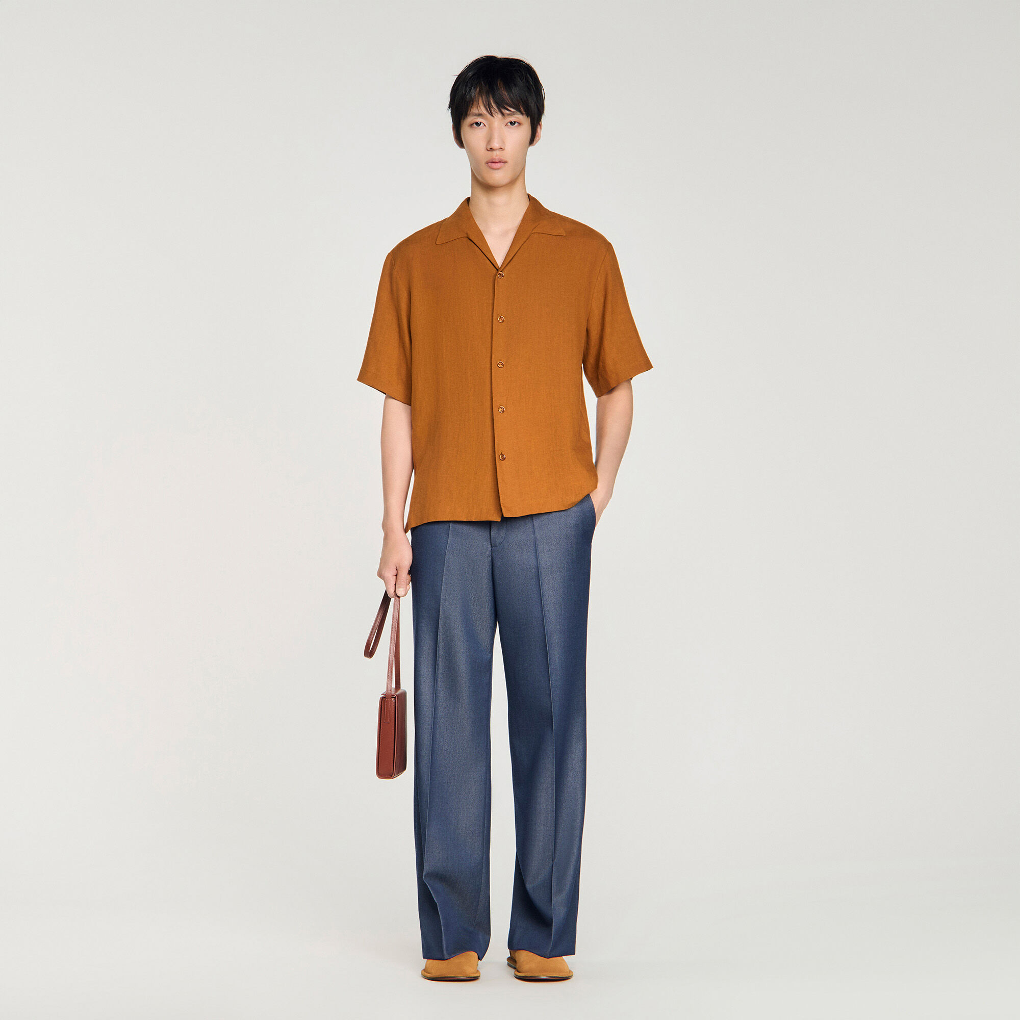 Linen Shirt : Shirts color WHISKY