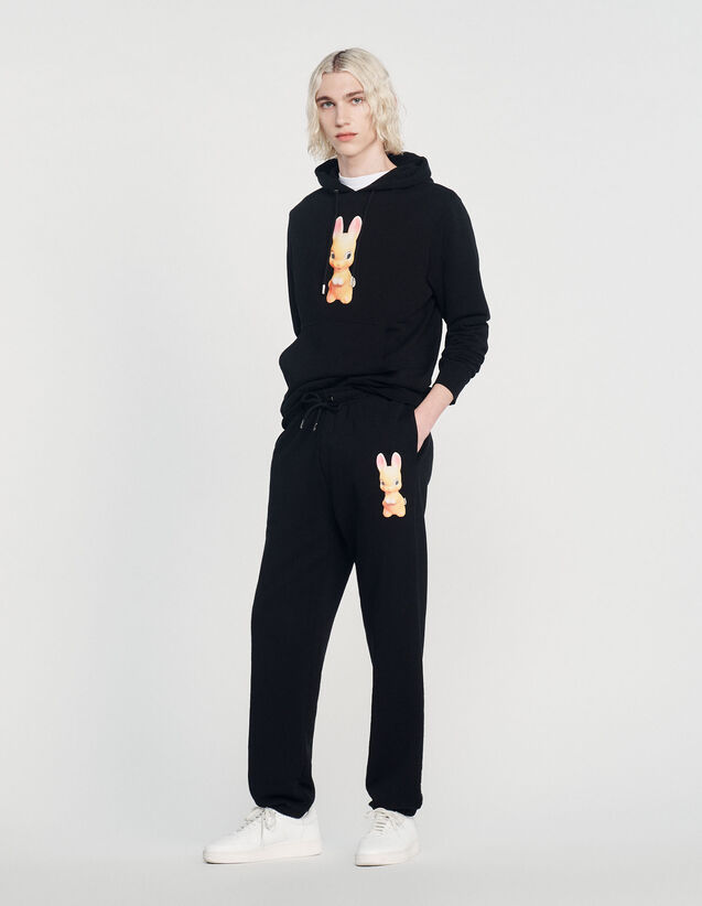 Joggers With Bunny Patch : Pants & Shorts color Black