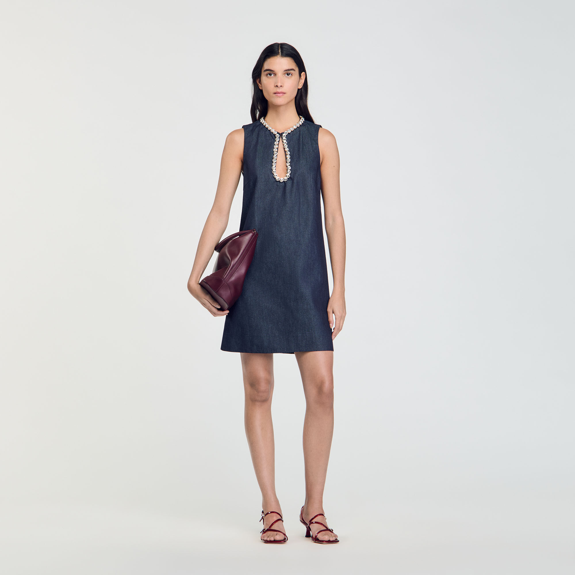 Short Rhinestone Dress : Dresses&nbsp; color Deep blue