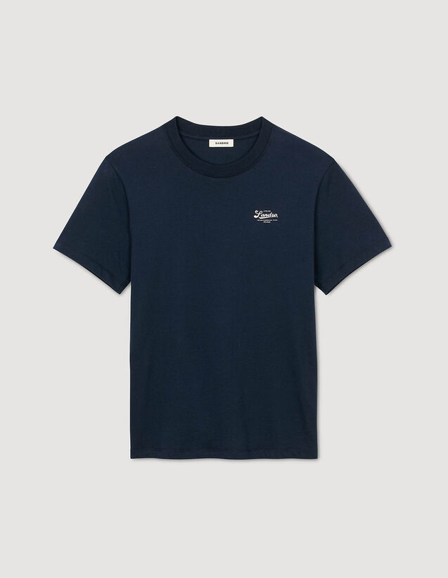 T-Shirt With Appliqué Logo : T-shirts & Polo shirts color Midnight Blue