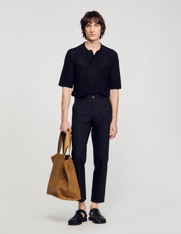 Cotton Carrot-Cut Trousers - SHPPA01420 | sandro-paris.com Cotton Carrot-Cut Trousers : Pants & Shorts color Black