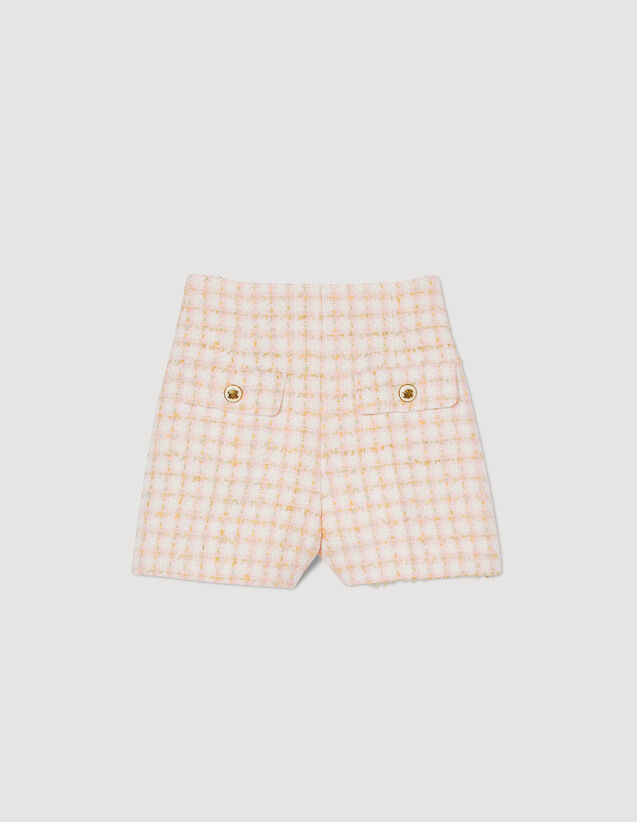 High-Rise Tweed Shorts : Skirts & Shorts color Light Pink