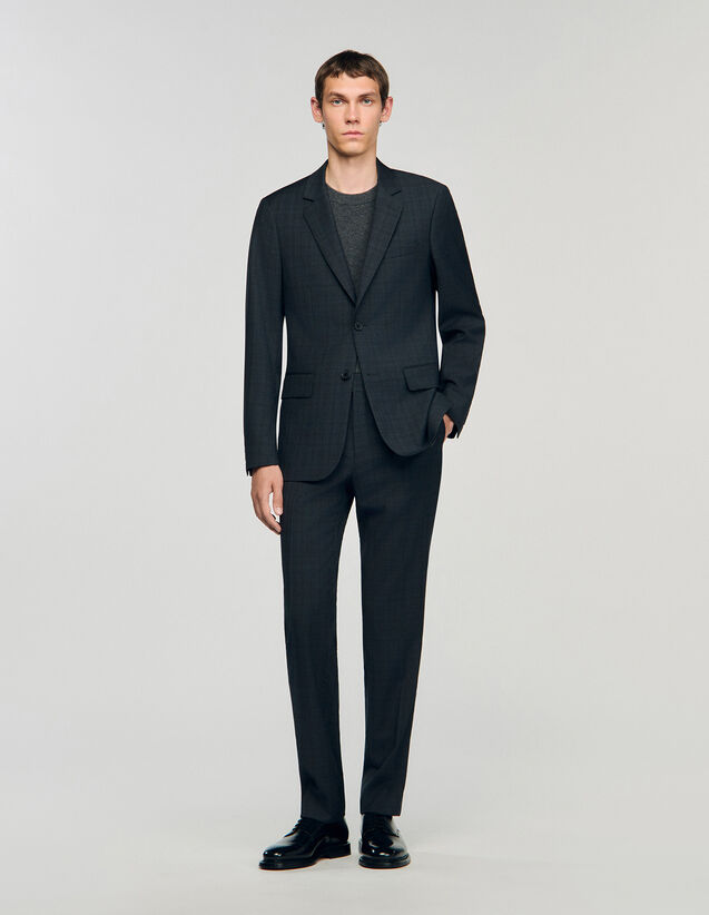 Wool Suit Jacket - SHPVE01178 | sandro-paris.com Wool Suit Jacket : Suits & Tuxedos color Charcoal Grey